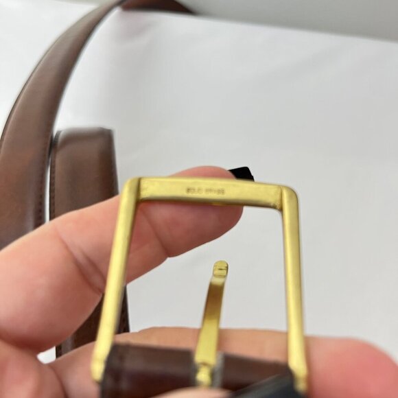 Handcrafted In America Genuine Leather Brown Belt With Solid Brass Buckle‎ 40 - Picture 5 of 7